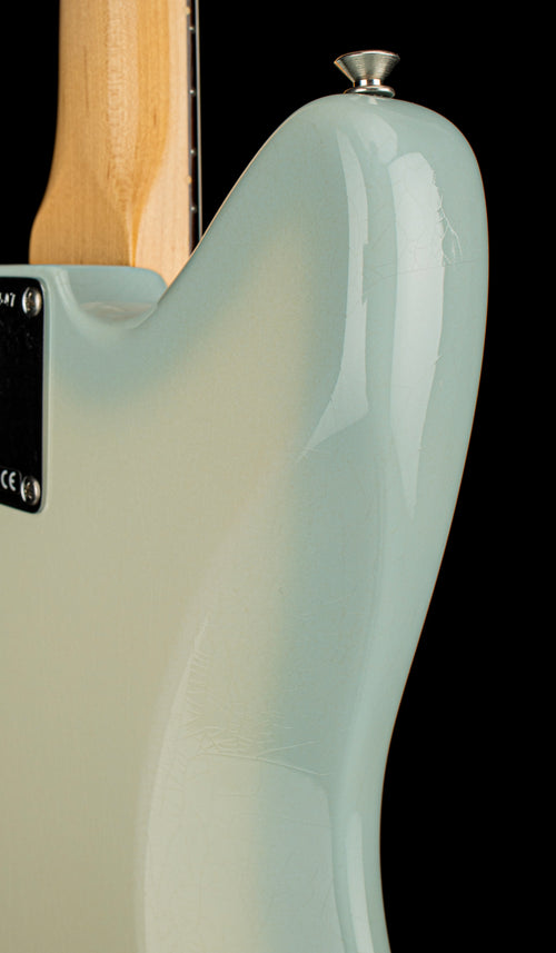 Used Fender Custom Shop Chicago Music Exchange Special '62 Jazzmaster DLX Closet Classic (2024) - Super Aged Olympic White/Sonic Blue Burst #34547 with Original Hard Case