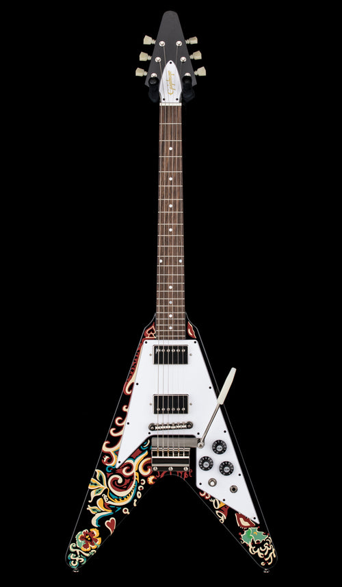 Epiphone Jimi Hendrix Signature "Love Drops" Flying V - Ebony #21004