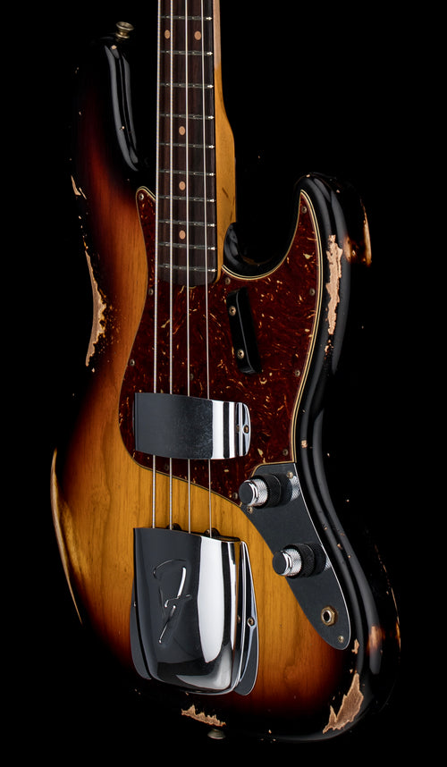 Fender Custom Shop 1961 Jazz Bass Heavy Relic - Bleached 3-Tone Sunburst #78331 (Copy)