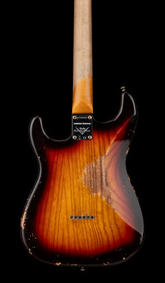 Fender Custom Shop Limited Edition Red Hot Hardtail Stratocaster Heavy Relic - Faded Aged Chocolate 3-Tone Sunburst #80022