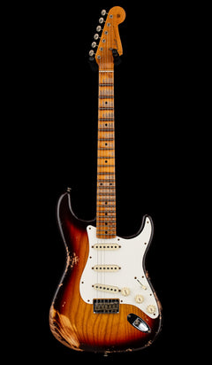 Fender Custom Shop Limited Edition Red Hot Hardtail Stratocaster Heavy Relic - Faded Aged Chocolate 3-Tone Sunburst #80022