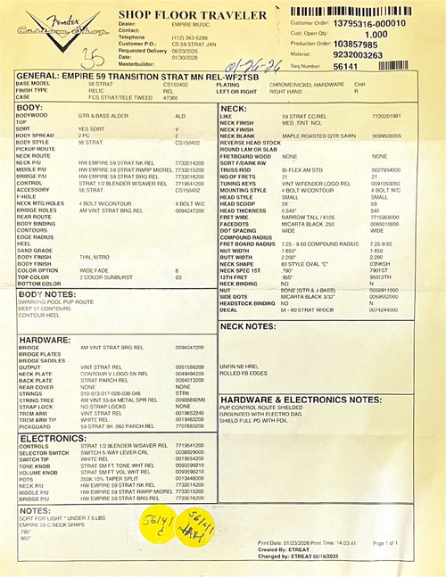 Fender Custom Shop Empire 59 Transition Stratocaster Relic - Wide Fade 2-Color Sunburst #19530