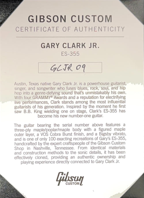 Gibson Custom Shop Gary Clark Jr. ES-335 VOS - Cobra Burst #GCJR09