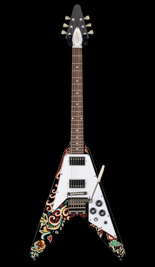 Epiphone Jimi Hendrix Signature "Love Drops" Flying V - Ebony #21604