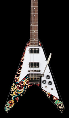 Epiphone Jimi Hendrix Signature "Love Drops" Flying V - Ebony #21604