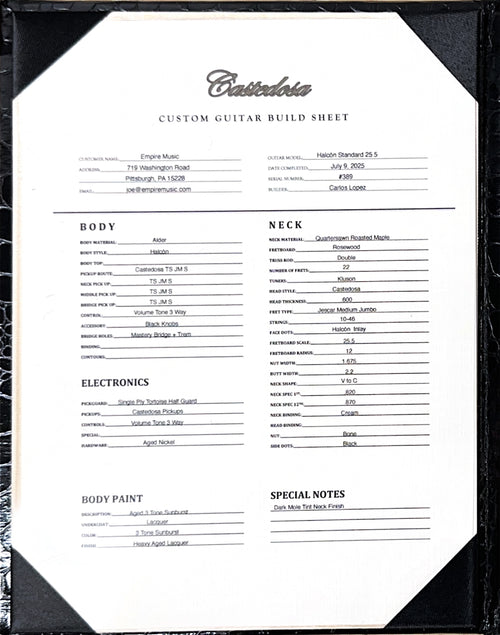 Castedosa Guitars Halcón Standard - Aged 3-Tone Sunburst #389