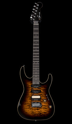 Charvel Pro-Mod Plus Dinky DK24 HSS 2PT QM - Amber Tiger Eye #00510