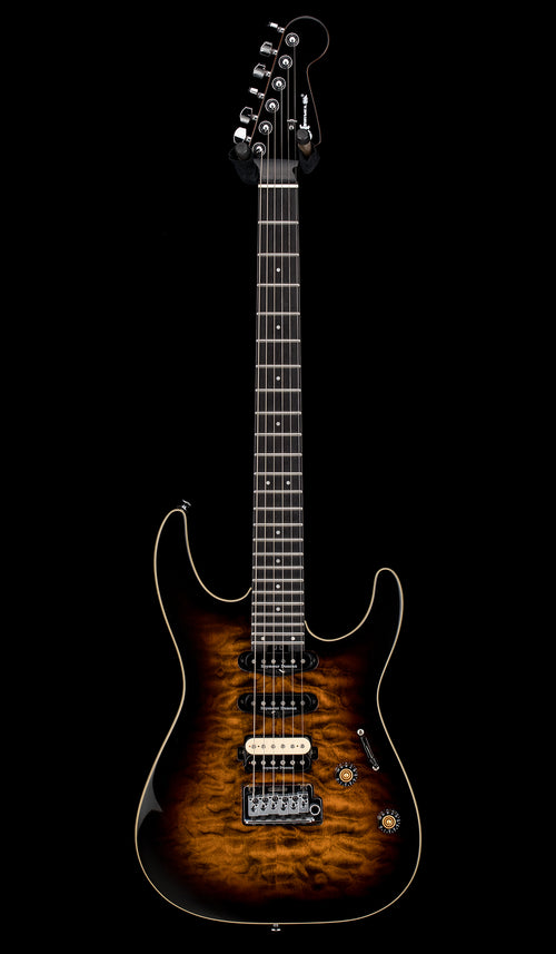 Charvel Pro-Mod Plus Dinky DK24 HSS 2PT QM - Amber Tiger Eye #00510