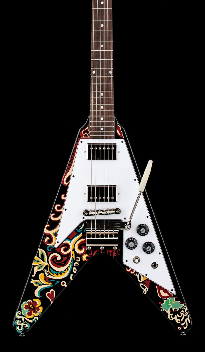 Epiphone Jimi Hendrix Signature "Love Drops" Flying V - Ebony #20509