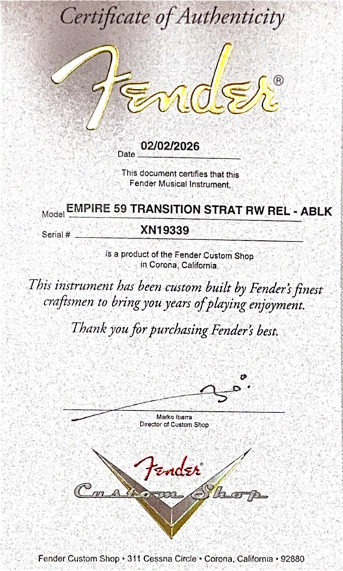 Fender Custom Shop Empire 59 Transition Stratocaster Relic - Aged Black #19339