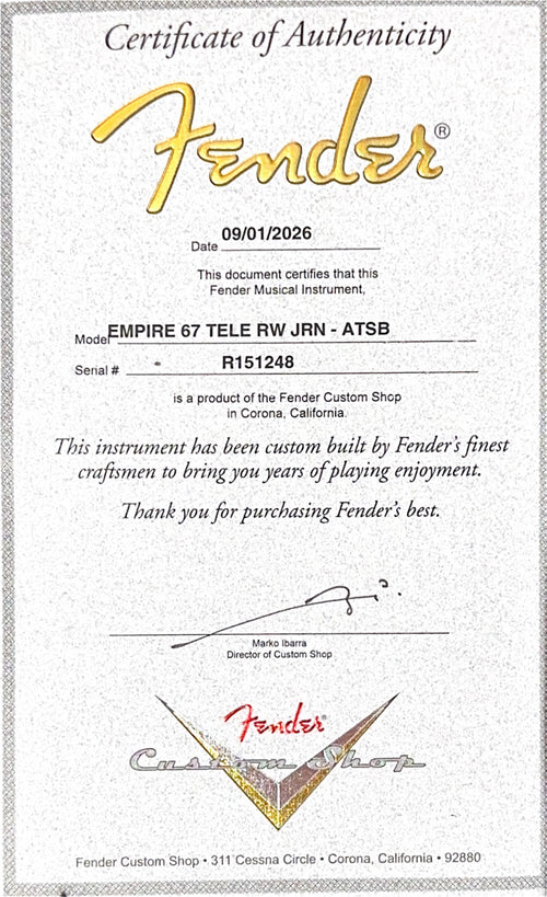 Fender Custom Shop Empire '67 Telecaster Journeyman Relic - Antique Burst #51248