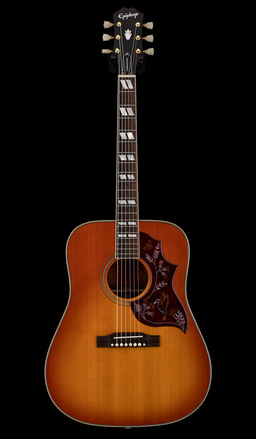 Used Epiphone Hummingbird (2021) - Aged Cherry Sunburst #07160 with Hard Case