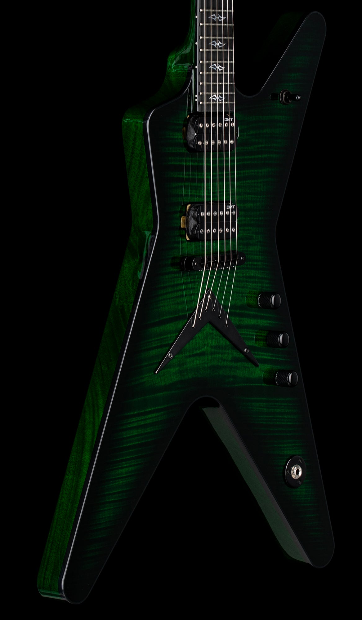 Dean USA ML Flame Top Hardtail String Through - Emerald Burst