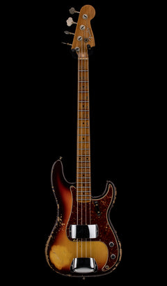 Fender Custom Shop Empire 58 Precision Bass Heavy Relic - Faded Aged Chocolate 3-Color Sunburst #91060