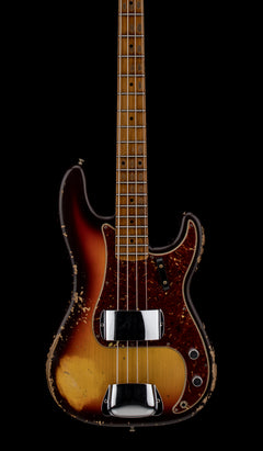 Fender Custom Shop Empire 58 Precision Bass Heavy Relic - Faded Aged Chocolate 3-Color Sunburst #91060