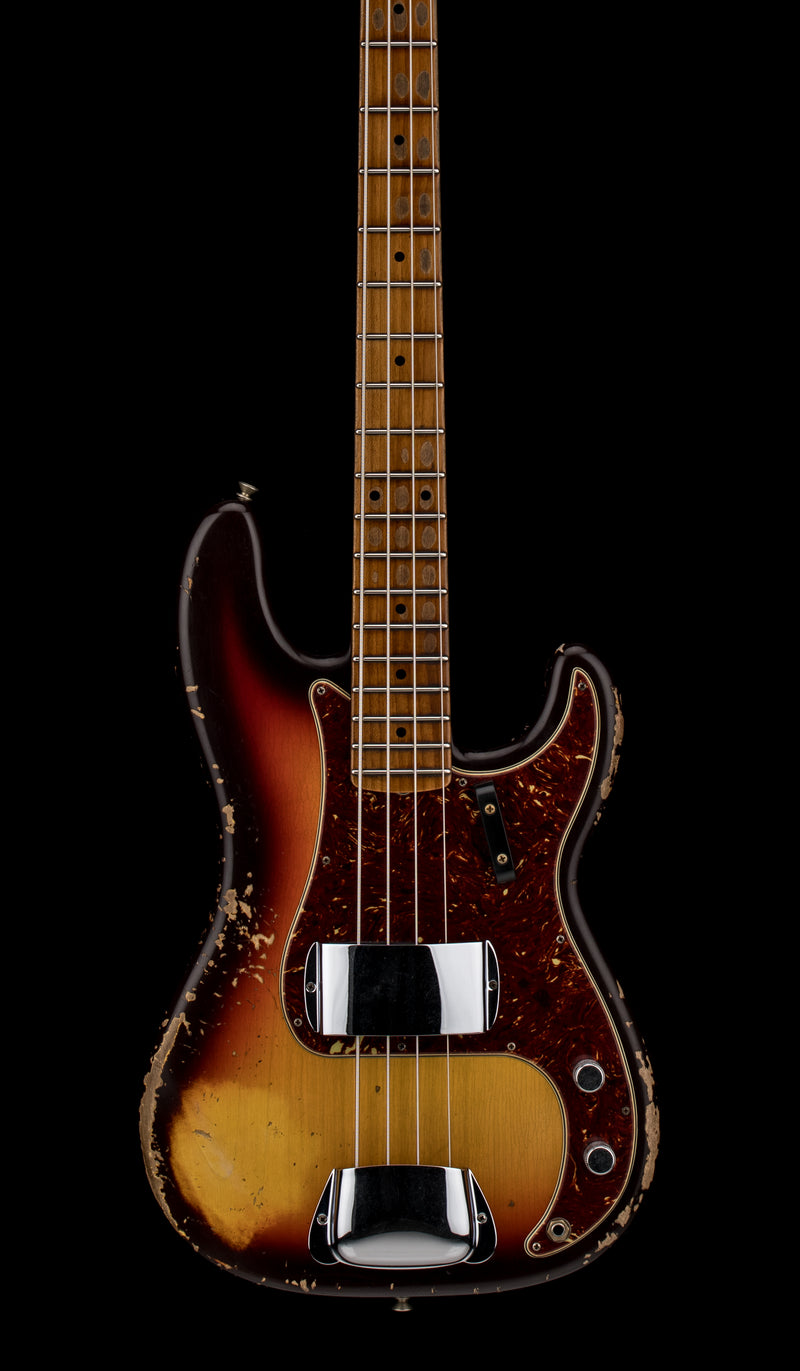 Fender Custom Shop Empire 58 Precision Bass Heavy Relic - Faded Aged Chocolate 3-Color Sunburst #91060