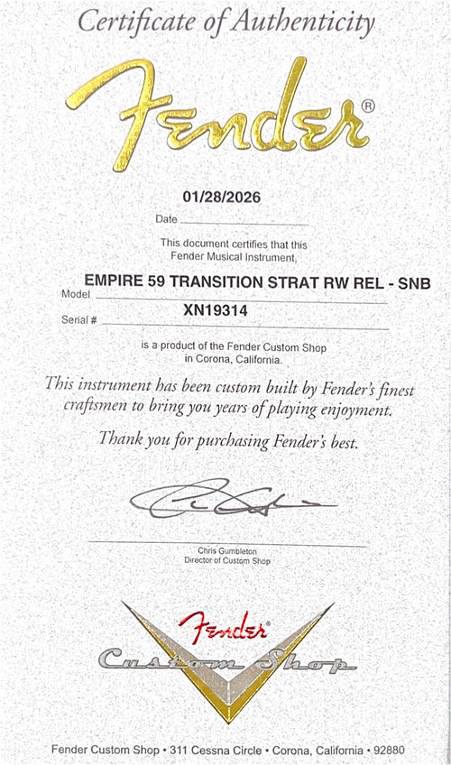 Fender Custom Shop Empire 59 Transition Stratocaster Relic - Sonic Blue #19314