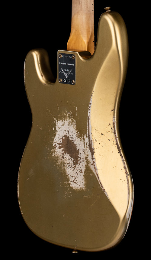 Fender Custom Shop Limited Edition "P" Jazz Bass Heavy Relic - Aged Aztec Gold #83186