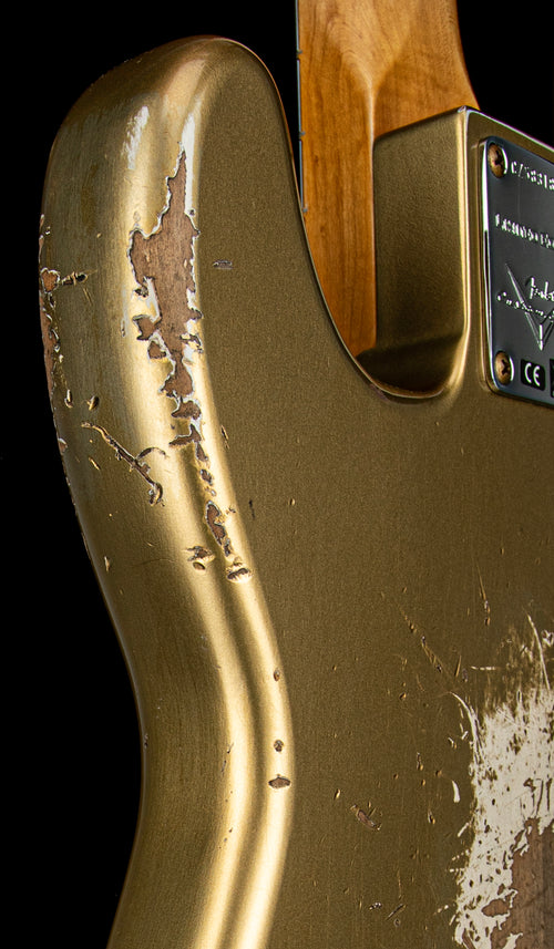 Fender Custom Shop Limited Edition "P" Jazz Bass Heavy Relic - Aged Aztec Gold #83186