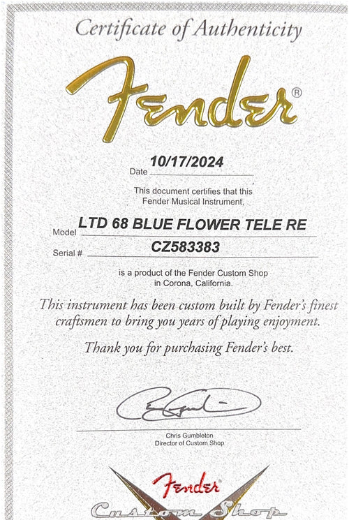 Fender Custom Shop Limited Edition '68 Blue Flower Telecaster Relic #83383