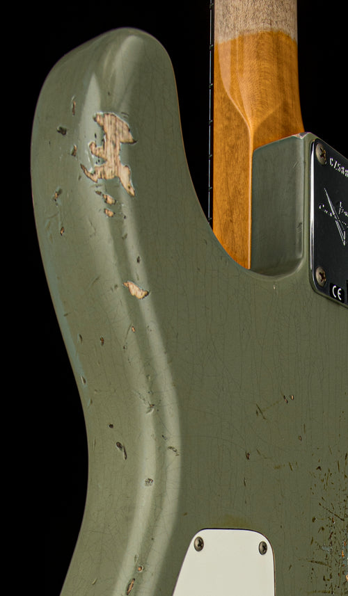 Fender Custom Shop 1966 Stratocaster SH Heavy Relic - Super Faded Aged Antique Olive Drab #88896