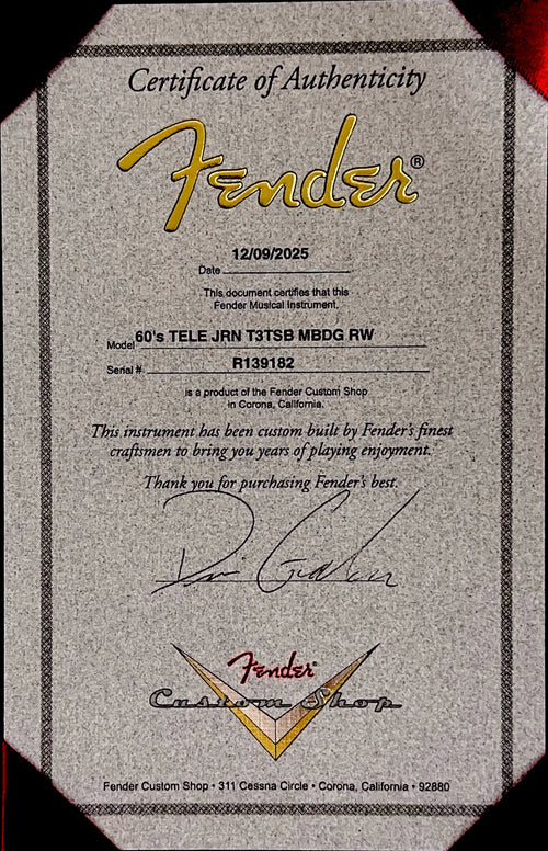 Fender Custom Shop Masterbuilt Dennis Galuszka 60's Telecaster Journeyman Relic - Target 3-Tone Sunburst #39182