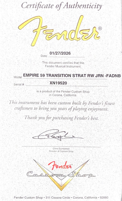 Fender Custom Shop Empire 59 Transition Stratocaster Journeyman Relic - Faded Aged Daphne Blue #19520