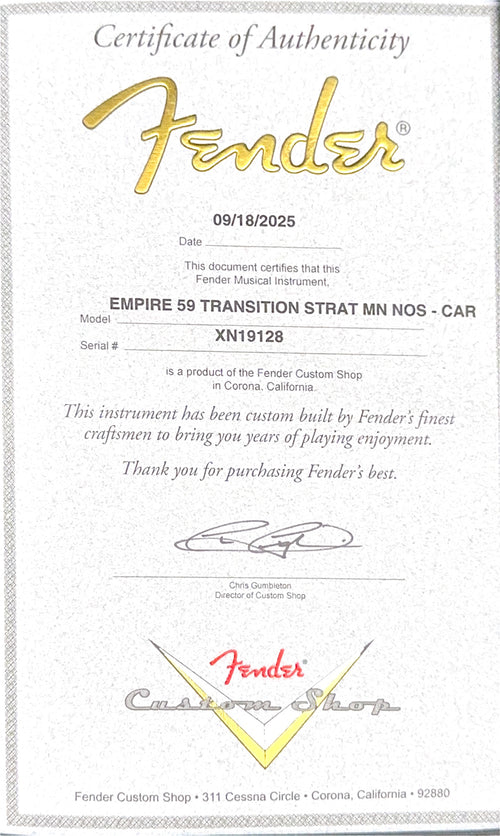 Fender Custom Shop Empire 59 Transition Stratocaster NOS - Candy Apple Red #19128
