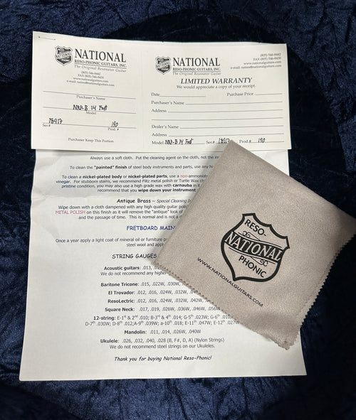 Used National NRP-B 14-Fret Resonatior - Black Rust #18917 with Original Hard Case