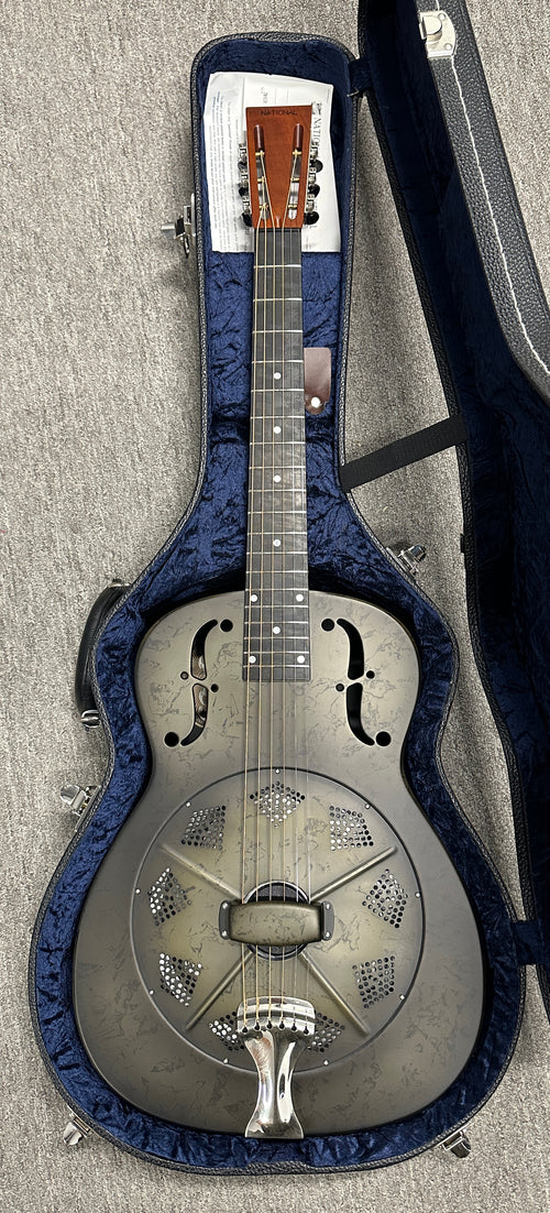 Used National NRP-B 14-Fret Resonatior - Black Rust #18917 with Original Hard Case