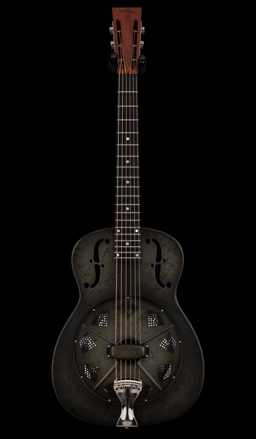 Used National NRP-B 14-Fret Resonatior - Black Rust #18917 with Original Hard Case