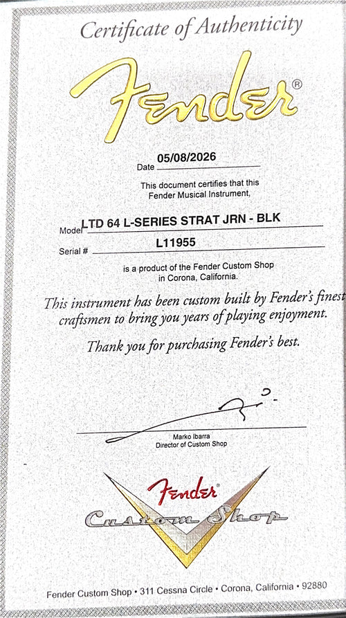 Fender Custom Shop LTD 1964 L Series Stratocaster Journeyman Relic - Black #11955