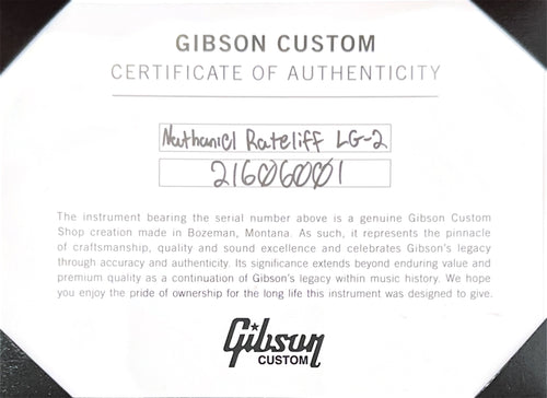 Gibson Nathaniel Rateliff Signature LG-2 Western - Vintage Sunburst #06001