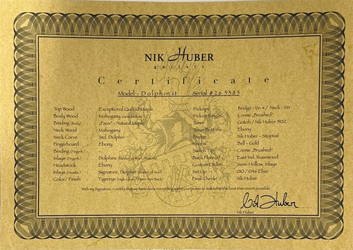 Nik Huber Guitars Dolphin II - Tigereye #65385