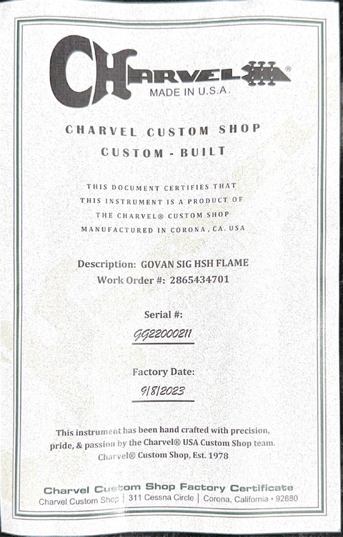 Used Charvel Govan USA Signature HSH Flame Maple (2022) - Natural #00211 with Original Hard Case