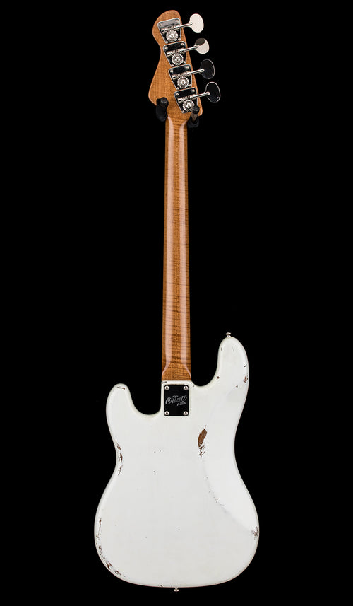 Used Olinto by La Bella PJ Bass Relic - White #1774 with Hard Case