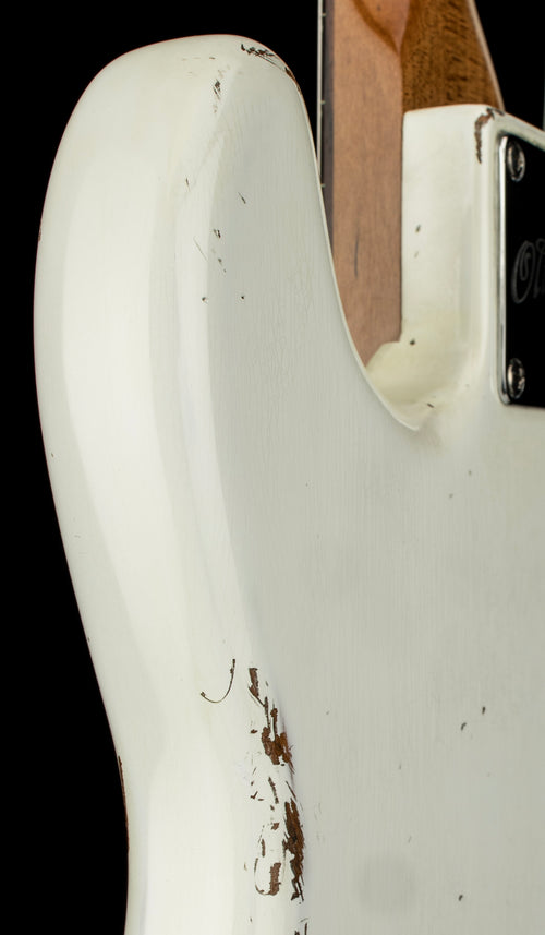 Used Olinto by La Bella PJ Bass Relic - White #1774 with Hard Case