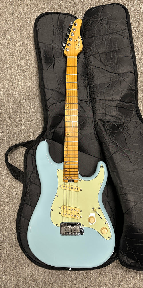 Used Schecter MV-6 (2022) - Super Sonic Blue #20332 with Gig Bag