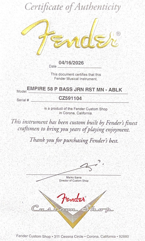 Fender Custom Shop Empire 58 Precision Bass Journeyman Relic - Aged Black #91104