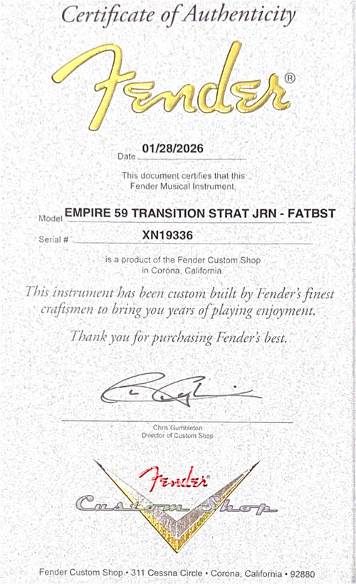 Fender Custom Shop Empire 59 Transition Stratocaster Journeyman Relic - Faded Aged Tobacco Sunburst #19336