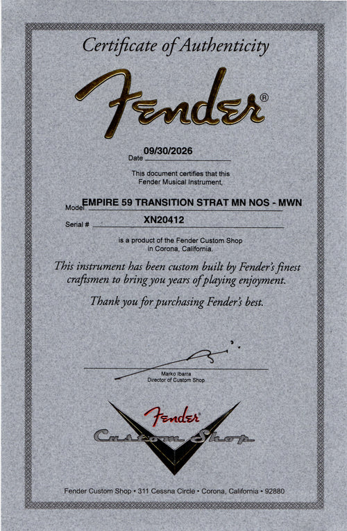 Fender Custom Shop Empire 59 Transition Stratocaster NOS - Midnight Wine #20412