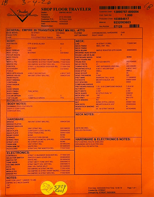 Fender Custom Shop Empire 59 Transition Stratocaster Relic - Aged Tomatillo Green #19305