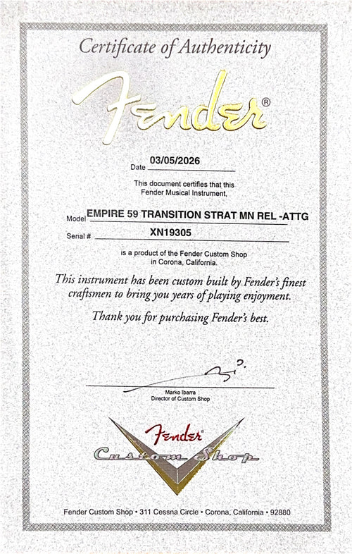 Fender Custom Shop Empire 59 Transition Stratocaster Relic - Aged Tomatillo Green #19305