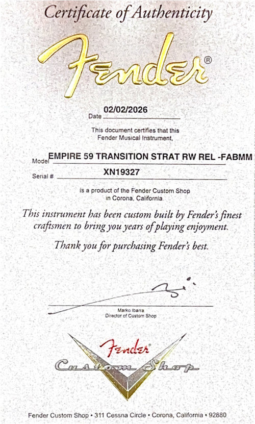 Fender Custom Shop Empire 59 Transition Stratocaster Relic - Faded Aged Burgundy Mist Metallic #19327