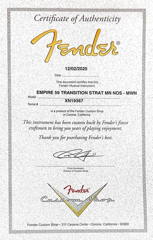 Fender Custom Shop Empire 59 Transition Stratocaster NOS - Midnight Wine #19367