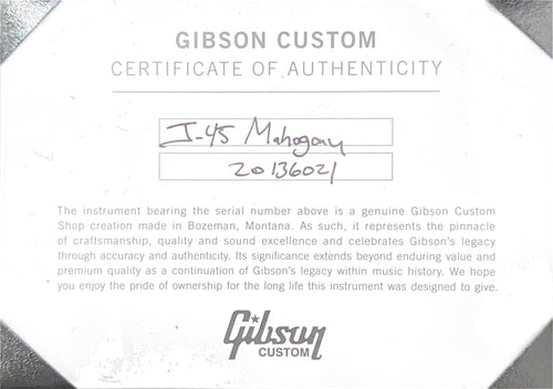 Gibson Custom Shop J-45 All Mahogany - TV Yellow #36021