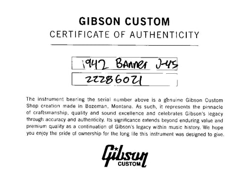 Gibson Custom Shop 1942 Banner Murphy Lab J-45 Light Aged - Vintage Sunburst #86021
