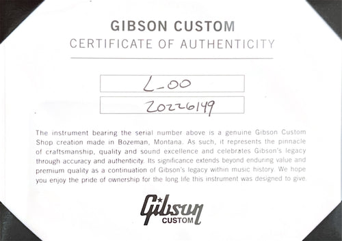 Gibson Custom Shop L-00 All Mahogany - TV Yellow #26149