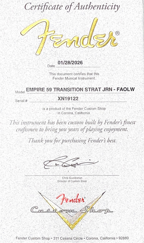 Fender Custom Shop Empire 59 Transition Stratocaster Journeyman Relic - Faded Aged Olympic White #19122