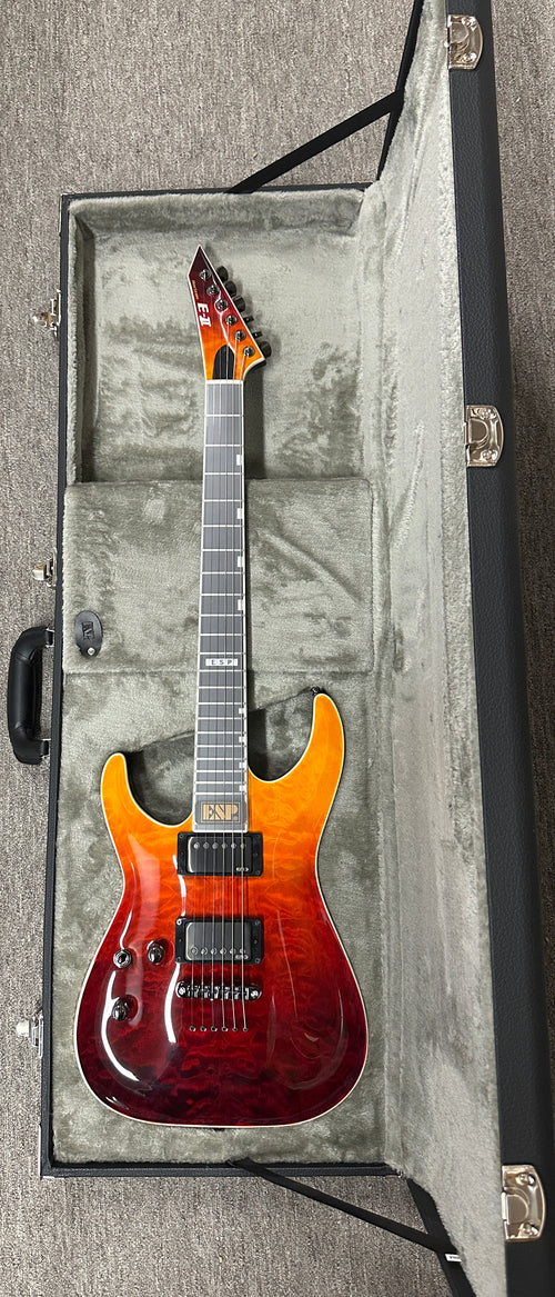 ESP E-II Horizon NT-II LH - Tiger Eye Amber Fade #ES4912243 (Factory Demonstration Model)